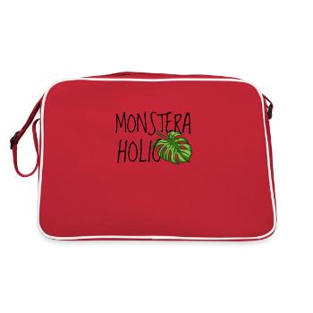 Monsteraholic | Feuille de fenêtre plante Monstera - Sac Retro - rouge/blanc - Dos