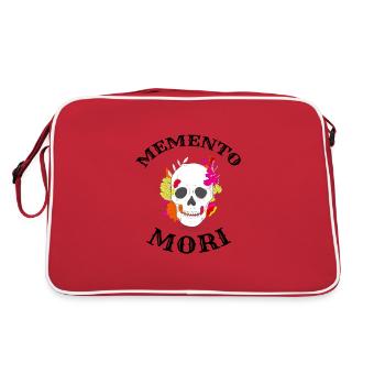 Memento Mori | Philosophie stoïcienne du crâne et des os croisés - Sac Retro - rouge/blanc - Dos