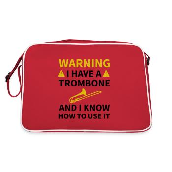 Cadeau pour les joueurs de trombone | Tromboniste trombone - Sac Retro - rouge/blanc - Dos