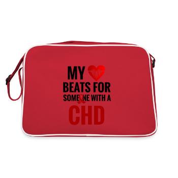 CHD Awareness Shirt | CHD Congenital heart defect - Retro Bag - red/white - Back