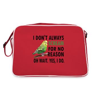 Parakeet owner parakeet lover birds - Retro Bag - red/white - Back