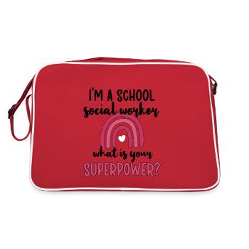 Assistante sociale de l’école Travail social Travail social - Sac Retro - rouge/blanc - Dos
