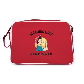 Cleaning lady cleaner domestic help cleaning - Retro Bag - red/white - Back