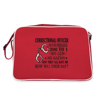 Prison Officer Prison Guard Judicial Guard - Retro Bag - red/white - Back