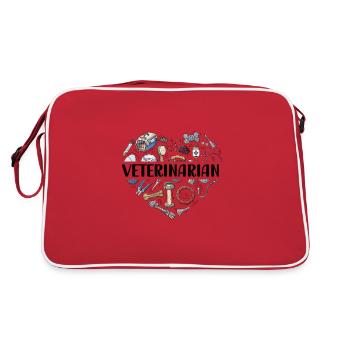 Vétérinaire vétérinaire médecin vétérinaire - Sac Retro - rouge/blanc - Dos