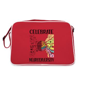 Neurodiversity Autism ADHD Neurodiversity ASD - Retro Bag - red/white - Back