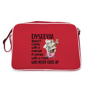 Dyslexia-Mama Dyslexia Fighter Reading Weakness - Retro Bag - red/white - Back