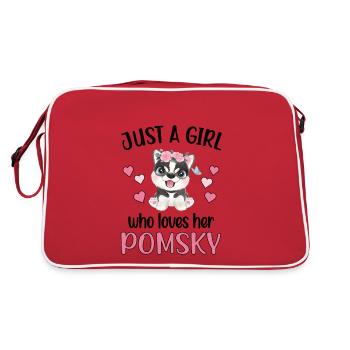 Pomsky Girl Pomsky Propriétaire de chien Pomsky Maman - Sac Retro - rouge/blanc - Dos