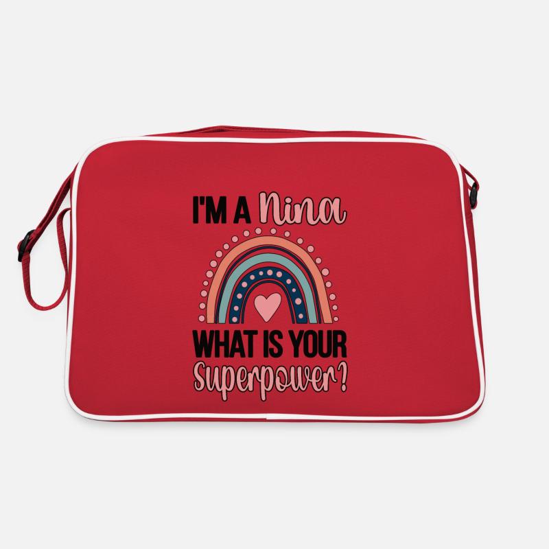 Nina Oma Muttertag Geschenk Nina Großmutter Süß - Retro Tasche - Rot/Weiß