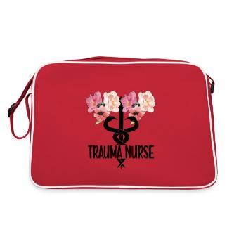 Trauma-Krankenschwester Traumatologie Pflegerin - Retro Tasche - Rot/Weiß - Hinten