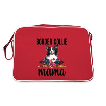 Border Collie Mama Border Collie propriétaire de chien - Sac Retro - rouge/blanc - Dos