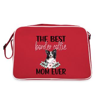 Border Collie Mama Border Collie propriétaire de chien - Sac Retro - rouge/blanc - Dos