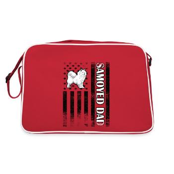 Samoyède Papa Samoyède Propriétaire Samoyède Amant - Sac Retro - rouge/blanc - Dos