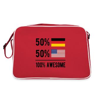 Moitié allemand moitié américain Usa Allemagne - Sac Retro - rouge/blanc - Dos