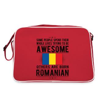 Proud Romanian Romania Flag Of Romanian Origin - Retro Bag - red/white - Back