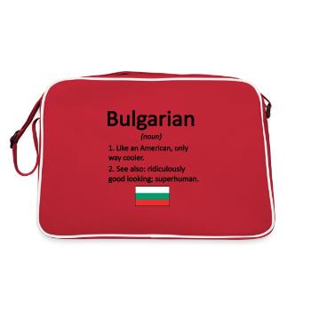 Bulgare Bulgarien Flagge Bulgarische Wurzeln - Retro Tasche - Rot/Weiß - Hinten