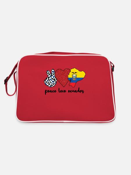 Ecuadorianer Ecuador Ecuadorianische Wurzeln - Retro Tasche - Rot/Weiß - Hinten