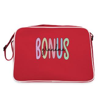 Stolze Bonus-Oma Geschenk Beste Stiefgroßmutter - Retro Tasche - Rot/Weiß - Hinten