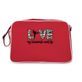 Fier Taekwondo Tante Taekwondo Tante Cadeau - Sac Retro - rouge/blanc - Dos