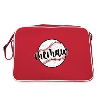 Memaw Grandma Of a Baseball Player Baseball Memaw - Retro Bag - red/white - Back