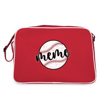 Meme Grandma of a Baseball Player Baseball Meme - Retro Bag - red/white - Back