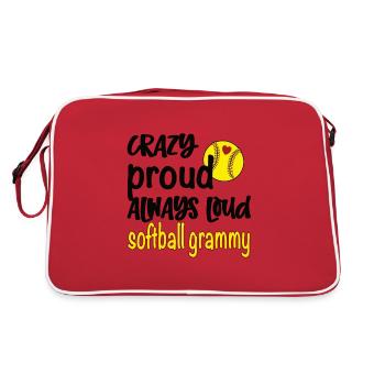 Grammy Grandma By Softball Player Softball Grammy - Retro Bag - red/white - Back