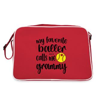 Grammy Granny By Softball Player Softball Grammy - Retro Bag - red/white - Back