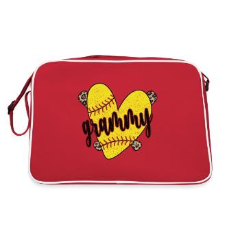 Grammy Grandma Of a Softball Player Softball Grammy - Retro Bag - red/white - Back
