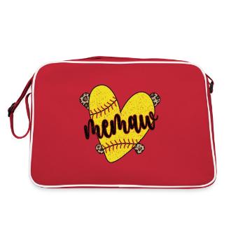 Memaw Grandma Of a Softball Player Softball Memaw - Retro Bag - red/white - Back