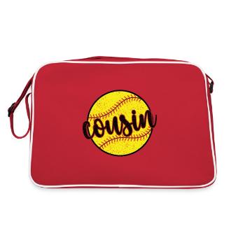 Fier cousin de softball d’un joueur de softball - Sac Retro - rouge/blanc - Dos