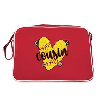 Fier cousin de softball d’un joueur de softball - Sac Retro - rouge/blanc - Dos