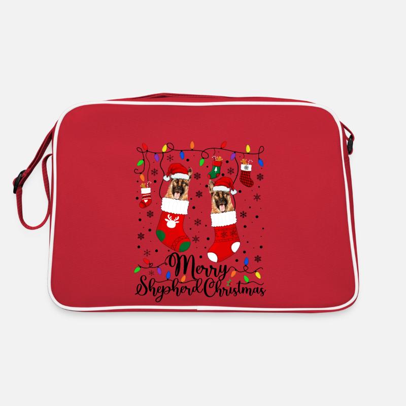 German Shepherd Christmas German Shepherd Xmas Retro Bag