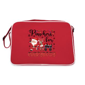 Miniature Pinscher Christmas Min Pin Xmas Gifts - Retro Tasche - Rot/Weiß - Hinten