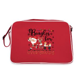Beagle Christmas Party Beagle Dog Xmas Gifts - Retro Tasche - Rot/Weiß - Hinten