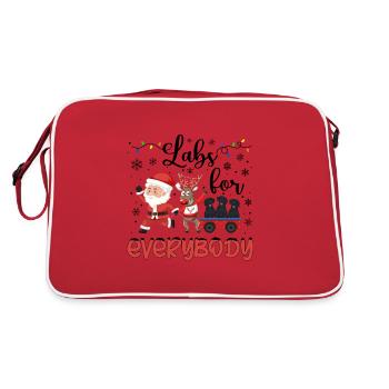 Labrador Weihnacht Goldener Hunde Geschenk - Retro Tasche - Rot/Weiß - Hinten