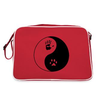 Chien homme empreinte - Sac Retro - rouge/blanc - Dos