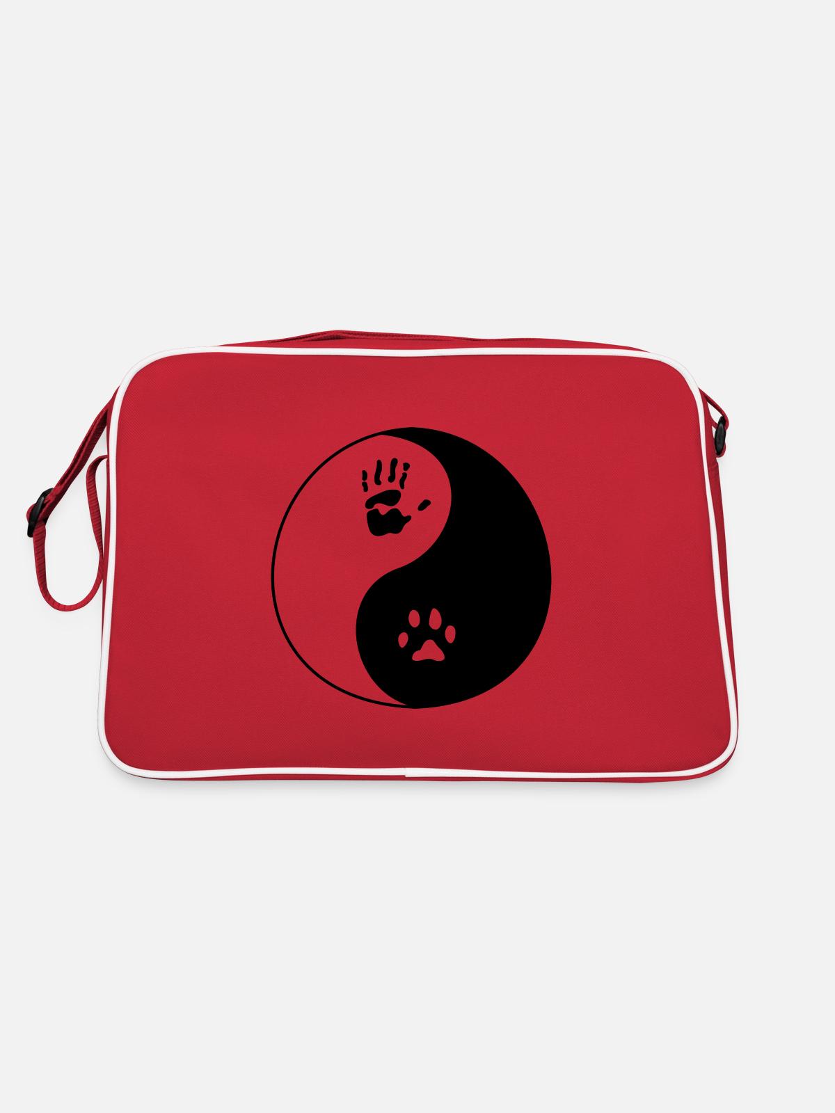 Dog Human Imprint - Retro Bag - red/white - Back