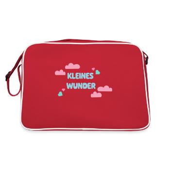 Kleines Wunder Babygeschenk - Geburtsgeschenk - Retro Tasche - Rot/Weiß - Hinten