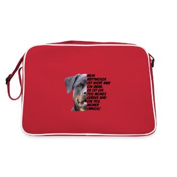 Familie - Retro Tasche - Rot/Weiß - Hinten