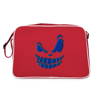 Lächeln Lachen Fieses Grinsen Halloween Kostüm - Retro Tasche - Rot/Weiß - Hinten