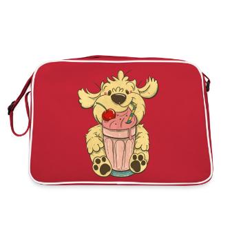 Cockapoo Thor avec milkshake rose - Sac Retro - rouge/blanc - Dos
