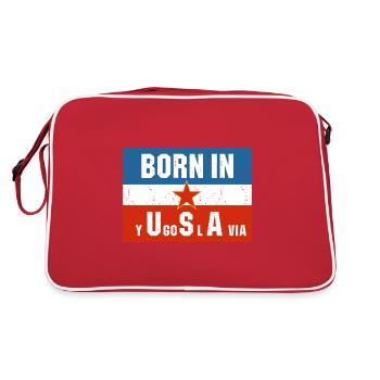 Born dans Yugoslavia Kosovo Cadeau Jugo Tito SFRJ - Sac Retro - rouge/blanc - Dos