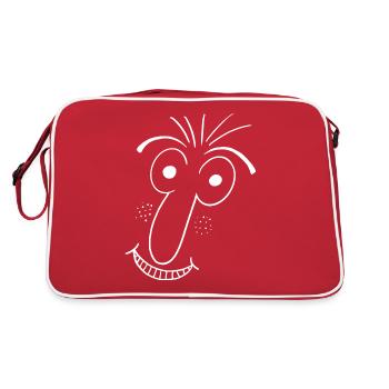 Emil (#3 aus Weska Face Kollektion) - Retro Tasche - Rot/Weiß - Hinten