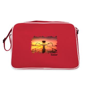 Sanur, bateau de pêche au lever du soleil à Bali - Sac Retro - rouge/blanc - Dos