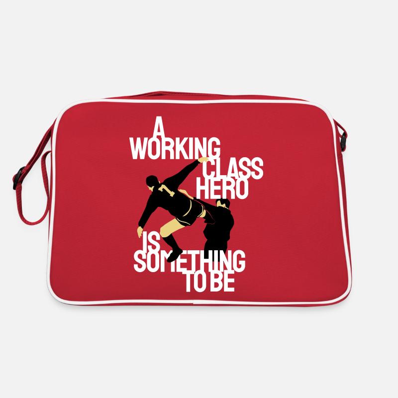 Held der Arbeiterklasse (Eric Cantona) - Retro Tasche - Rot/Weiß