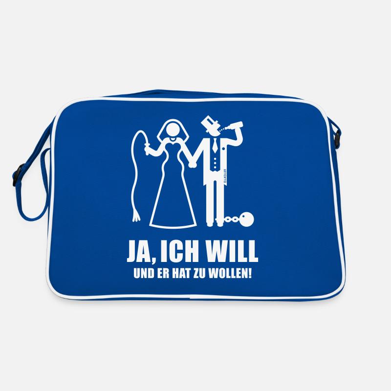 Ja, ich will … (Braut / Junggesellinnenabschied W) Retro Tasche