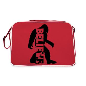 Big Foot Bigfoot Yeti Monster Believe Gift - Retro Bag - red/white - Back
