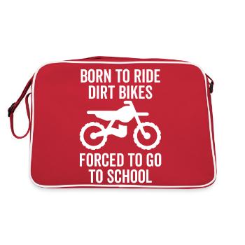 Né pour faire du vélo tout-terrain forcé d’aller à l’école - Sac Retro - rouge/blanc - Dos