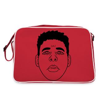 Kiss mouth sad face design - Sac Retro - rouge/blanc - Dos