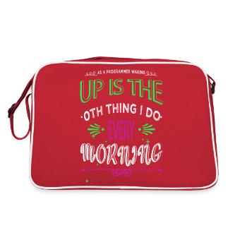 Computer Scientist Frontend Developer Computer - Retro Bag - red/white - Back
